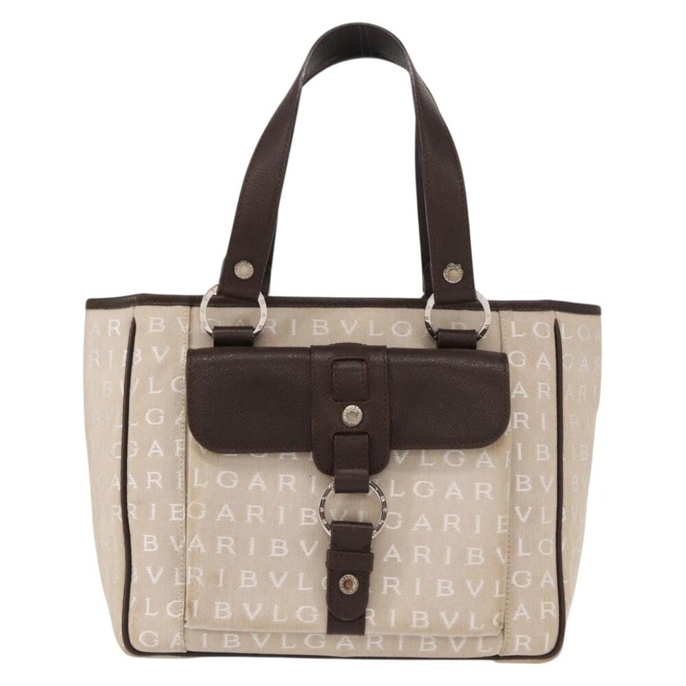 Bvlgari Canvas Logo Mania Handbag Beige